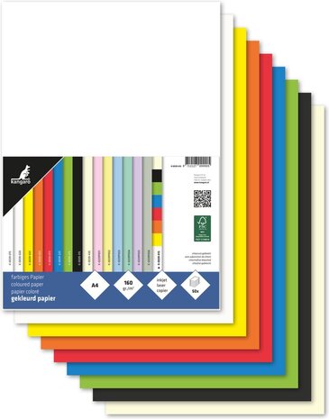 Kangaro KTC Paper A4 160grs Assorted Pack of 50 Sheets (K-0039-415) Kangaro KTC Paper A4 160grs Assorted Pack of 50 Sheets (K-0039-415)