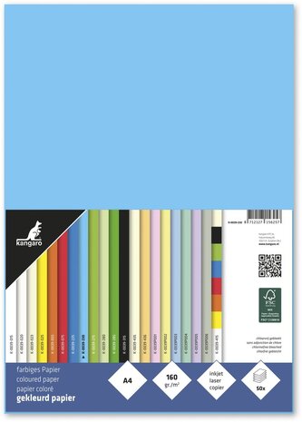Kangaro KTC Paper A4 160grs Azure Blue Pack (50pcs) (K-0039-230) Kangaro KTC Paper A4 160grs Azure Blue Pack (50pcs) (K-0039-230)