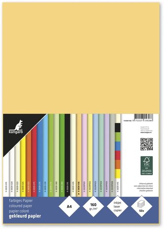 Kangaro KTC Paper A4 160grs Dark Chamois Pack (50pcs) (K-0039-436) Kangaro KTC Paper A4 160grs Dark Chamois Pack (50pcs) (K-0039-436)