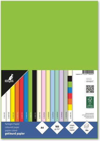 Kangaro KTC Paper A4 160grs Green Pack (50pcs) (K-0039-275)
