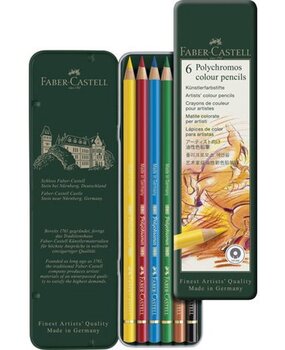 Faber Castell Polychromos Kleurpotlood Blik 6 Stuks Basiskleuren (FC-110096)