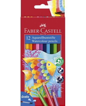 Faber Castell Aquarellable Crayons FC Kinder Etui 12 pces avec Pinceau (FC-114413) Faber Castell Aquarellable Crayons FC Kinder Etui 12 pces avec Pinceau (FC-114413)