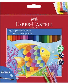 Faber Castell Watercolour Pencils FC Kinder Box of 24 inc. Brush (FC-114425) Faber Castell Watercolour Pencils FC Kinder Box of 24 inc. Brush (FC-114425)