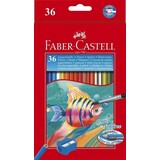 Faber Castell Watercolour Pencils FC Kinder Box of 36 inc. Sharpener + Brush (FC-114437)