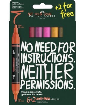 Faber Castell Multimark Acrylmarker Flame Karton Etui (6+2pcs) (FC-186019) Faber Castell Multimark Acrylmarker Flame Karton Etui (6+2pcs) (FC-186019)
