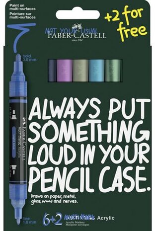 Faber Castell Multimark Acrylic Cardboard Case Frost (6+2pcs) (FC-186018) Faber Castell Multimark Acrylic Cardboard Case Frost (6+2pcs) (FC-186018)