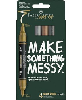 Faber Castell Multimark Acrylmarker 4 Stuks Metallic Karton Etui (FC-186004) Faber Castell Multimark Acrylmarker 4 Stuks Metallic Karton Etui (FC-186004)
