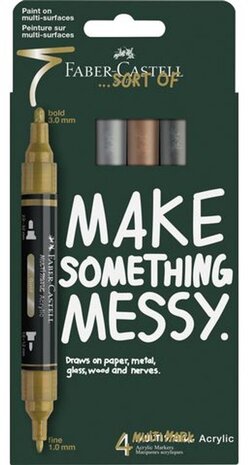 Faber Castell Multimark Acrylic Cardboard Case Metallic (4pcs) (FC-186004) Faber Castell Multimark Acrylic Cardboard Case Metallic (4pcs) (FC-186004)