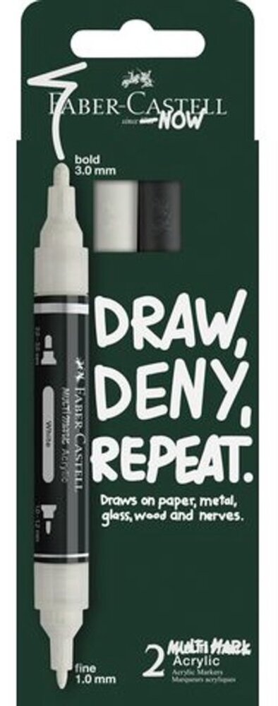 Faber Castell Multimark Acrylic Cardboard Case Black/White (2pcs) (FC-186011) Faber Castell Multimark Acrylic Cardboard Case Black/White (2pcs) (FC-186011)