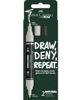 Faber Castell Multimark Acrylic Cardboard Case Black/White (2pcs) (FC-186011) Faber Castell Multimark Acrylic Cardboard Case Black/White (2pcs) (FC-186011)