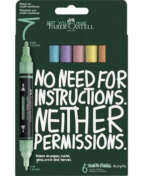 Faber Castell Multimark Acrylmarker 6 Stuks Pastel Karton Etui (FC-186005) Faber Castell Multimark Acrylmarker 6 Stuks Pastel Karton Etui (FC-186005)