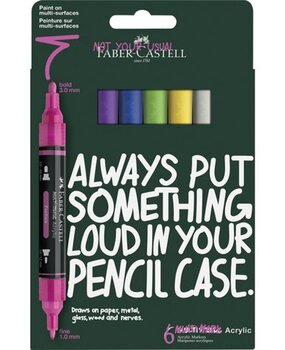 Faber Castell Multimark Acrylic Cardboard Case Vibrant (6pcs) (FC-186009) Faber Castell Multimark Acrylic Cardboard Case Vibrant (6pcs) (FC-186009)