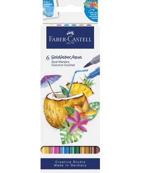 Faber Castell Goldfaber Aqua Dual Marker Étui en Carton Coconut (6pcs) (FC-164509) Faber Castell Goldfaber Aqua Dual Marker Étui en Carton Coconut (6pcs) (FC-164509)