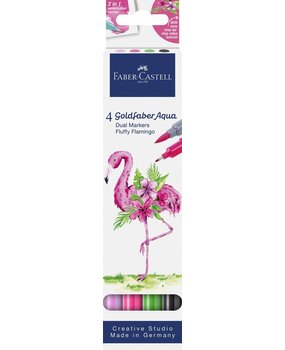 Faber Castell Goldfaber Aqua Dual Marker Étui en Carton Fluffy Flamingo (4pcs) (FC-164507)