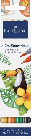 Faber Castell Goldfaber Aqua Dual Markers Cardboard Case Tropical Toucan (4pcs) (FC-164508) Faber Castell Goldfaber Aqua Dual Markers Cardboard Case Tropical Toucan (4pcs) (FC-164508)