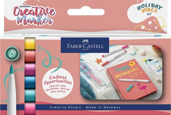 Faber Castell Goldfaber Creative Marker Pointe Pinceau Set Holiday Vibes (6pcs) (FC-161013) Faber Castell Goldfaber Creative Marker Pointe Pinceau Set Holiday Vibes (6pcs) (FC-161013)