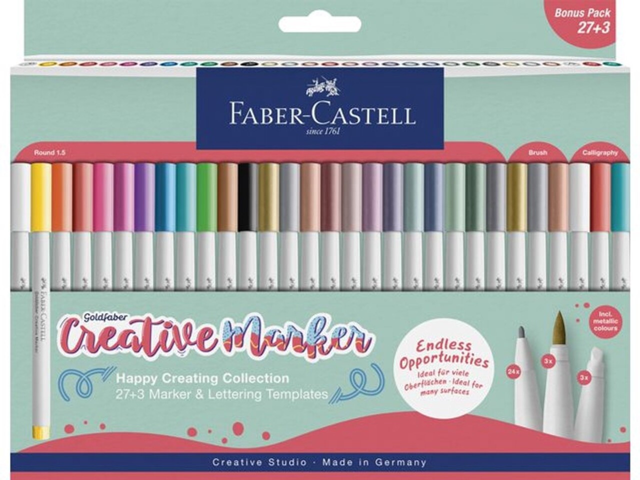 Faber Castell Goldfaber Creative Marker Set Happy Creating (30pcs) (FC-161002) Faber Castell Goldfaber Creative Marker Set Happy Creating (30pcs) (FC-161002)