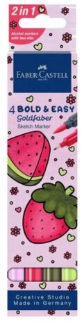 Faber Castell Goldfaber Sketchmarker Bold&Easy 4 Stuks I World of Fruit (FC-164816) Faber Castell Goldfaber Sketchmarker Bold&Easy 4 Stuks I World of Fruit (FC-164816)