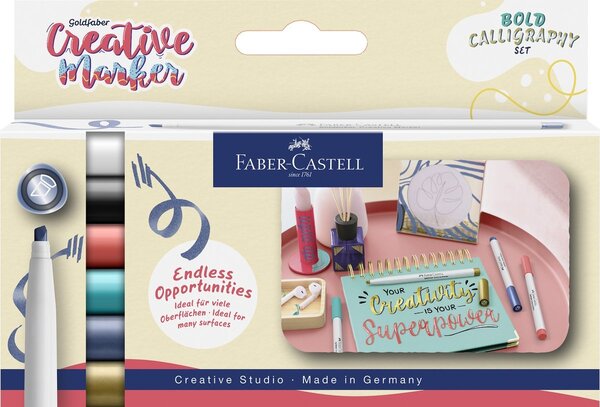 Faber Castell Goldfaber Creative Marker Beitelpunt Bold Calligraphy Set (6pcs) (FC-160906) Faber Castell Goldfaber Creative Marker Beitelpunt Bold Calligraphy Set (6pcs) (FC-160906)