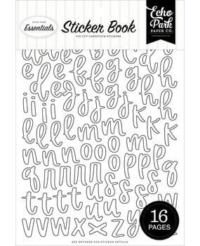 Echo Park Essentials Black And White Alpha Sticker Book (BWE525029)