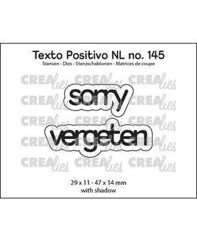 Crealies Texto Positivo Dies Dutch Sorry Vergeten (POSNL145)