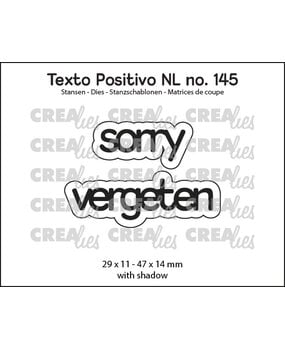 Crealies Texto Positivo Stansen Dutch Sorry Vergeten (POSNL145)