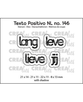 Crealies Texto Positivo Stansen Dutch Lang Leve Lieve Jij (POSNL146)