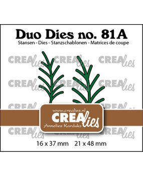 Crealies Duo Stansen No. 81a Blaadjes 24a Takjes (Spiegelbeeld) (CLDD81a)