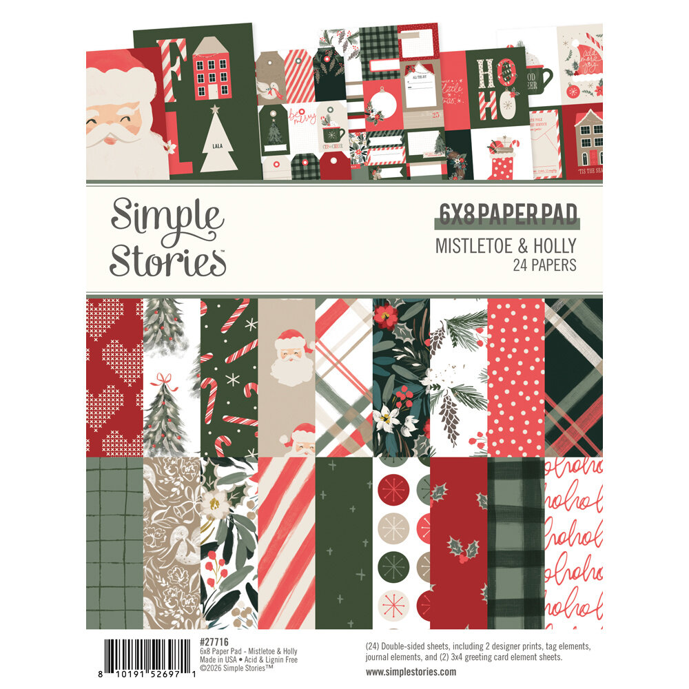 Simple Stories Mistletoe & Holly 6x8 Inch Pad (27716)