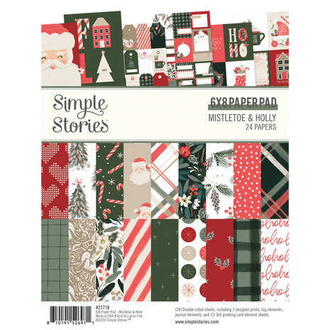 Simple Stories Mistletoe & Holly 6x8 Inch Pad (27716)