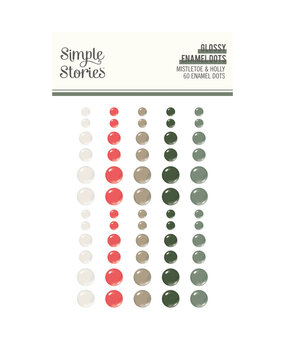 Simple Stories Mistletoe & Holly Glossy Enamel Dots (27723)