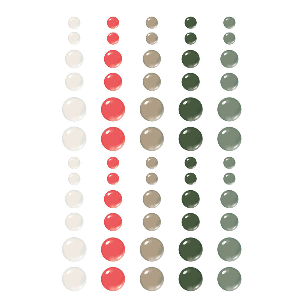 Simple Stories Mistletoe & Holly Glossy Enamel Dots (27723)