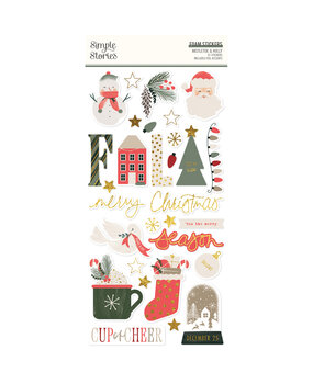 Simple Stories Mistletoe & Holly Foam Stickers (27721)