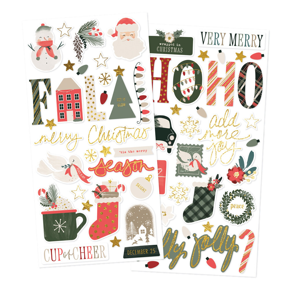 Simple Stories Mistletoe & Holly Foam Stickers (27721)