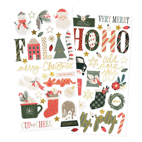Simple Stories Mistletoe & Holly Foam Stickers (27721)