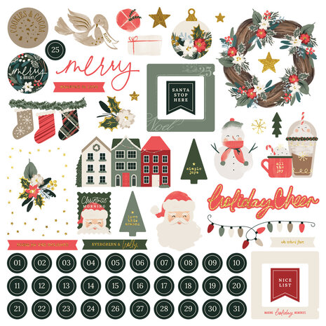 Simple Stories Mistletoe & Holly Chipboard Pieces (27718)