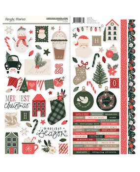 Simple Stories Mistletoe & Holly Cardstock Stickers Icons (27702)