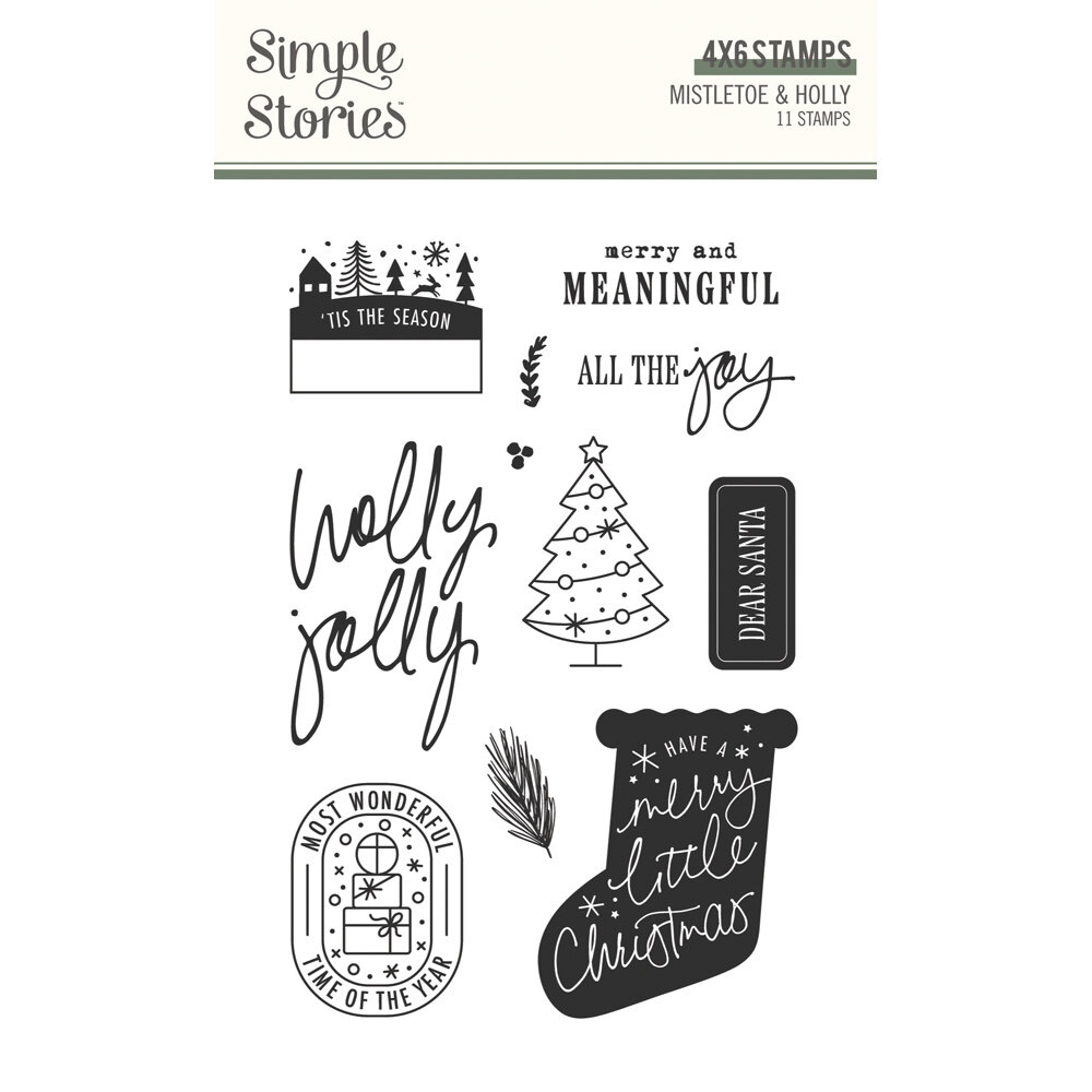 Simple Stories Mistletoe & Holly Stamps (27717)