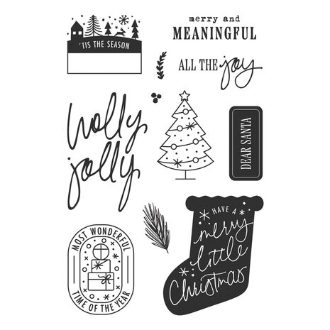 Simple Stories Mistletoe & Holly Stamps (27717)