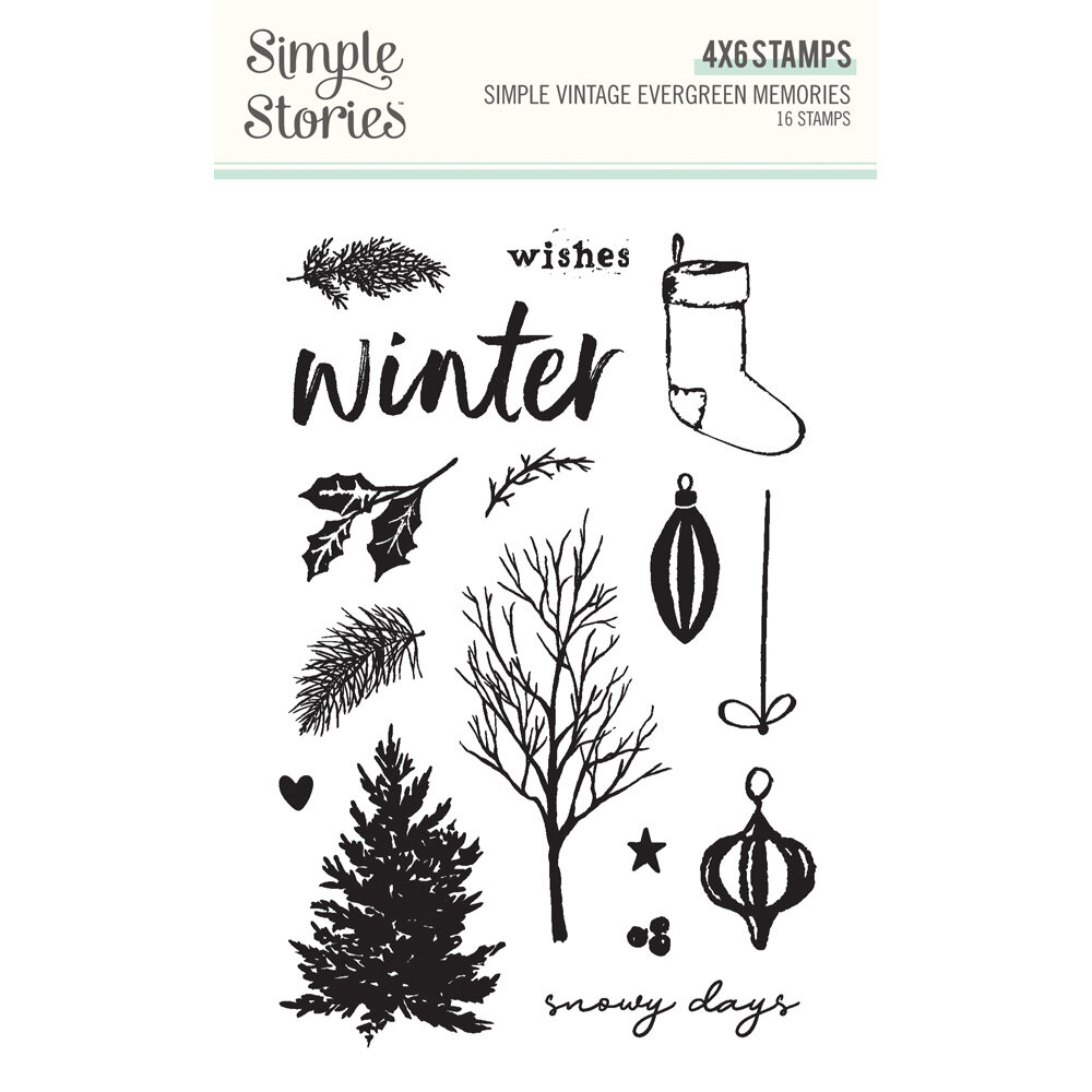 Simple Stories Simple Vintage Evergreen Memories Stamps (27824)