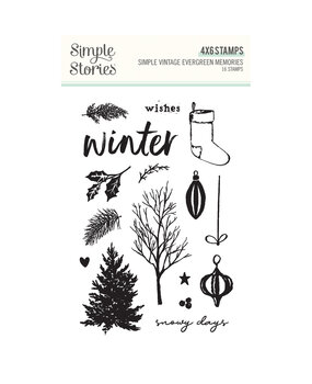 Simple Stories Simple Vintage Evergreen Memories Stamps (27824)