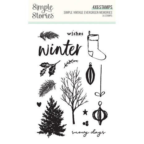 Simple Stories Simple Vintage Evergreen Memories Stamps (27824)