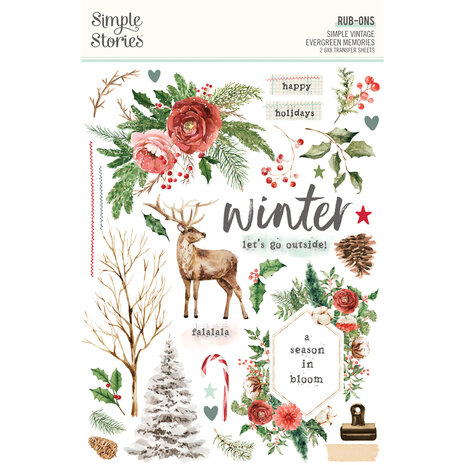Simple Stories Simple Vintage Evergreen Memories Rub Ons (27829)