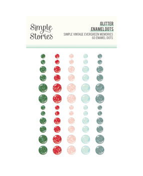 Simple Stories Simple Vintage Evergreen Memories Glitter Enamel Dots (27832)