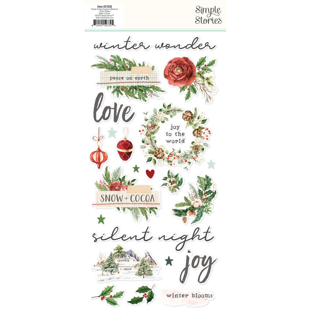 Simple Stories Simple Vintage Evergreen Memories Foam Stickers (27830)
