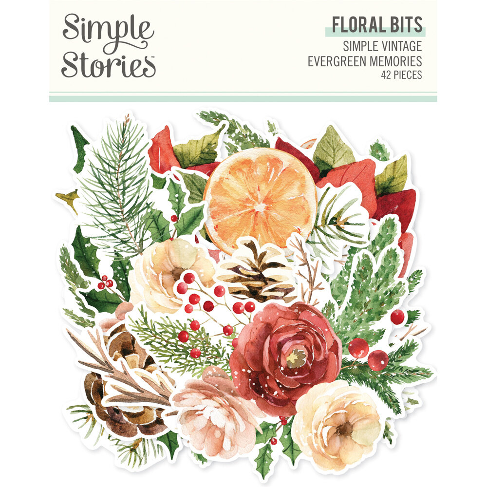 Simple Stories Simple Vintage Evergreen Memories Floral Bits & Pieces (27828)
