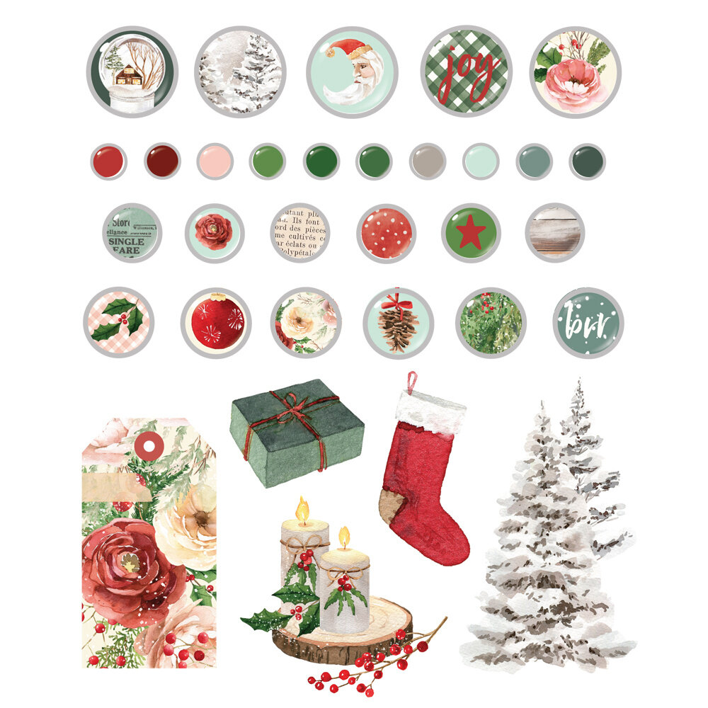 Simple Stories Simple Vintage Evergreen Memories Decorative Brads (27831)