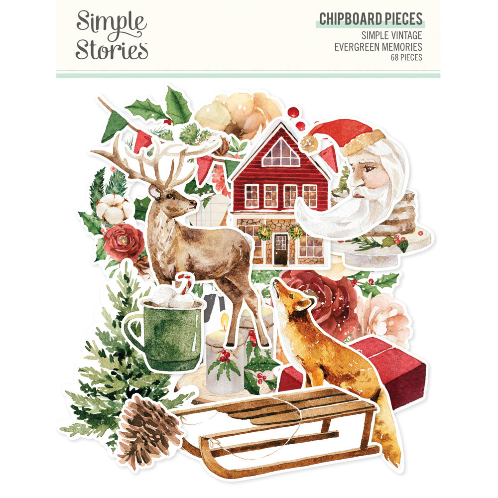 Simple Stories Simple Vintage Evergreen Memories Chipboard Pieces (27825)