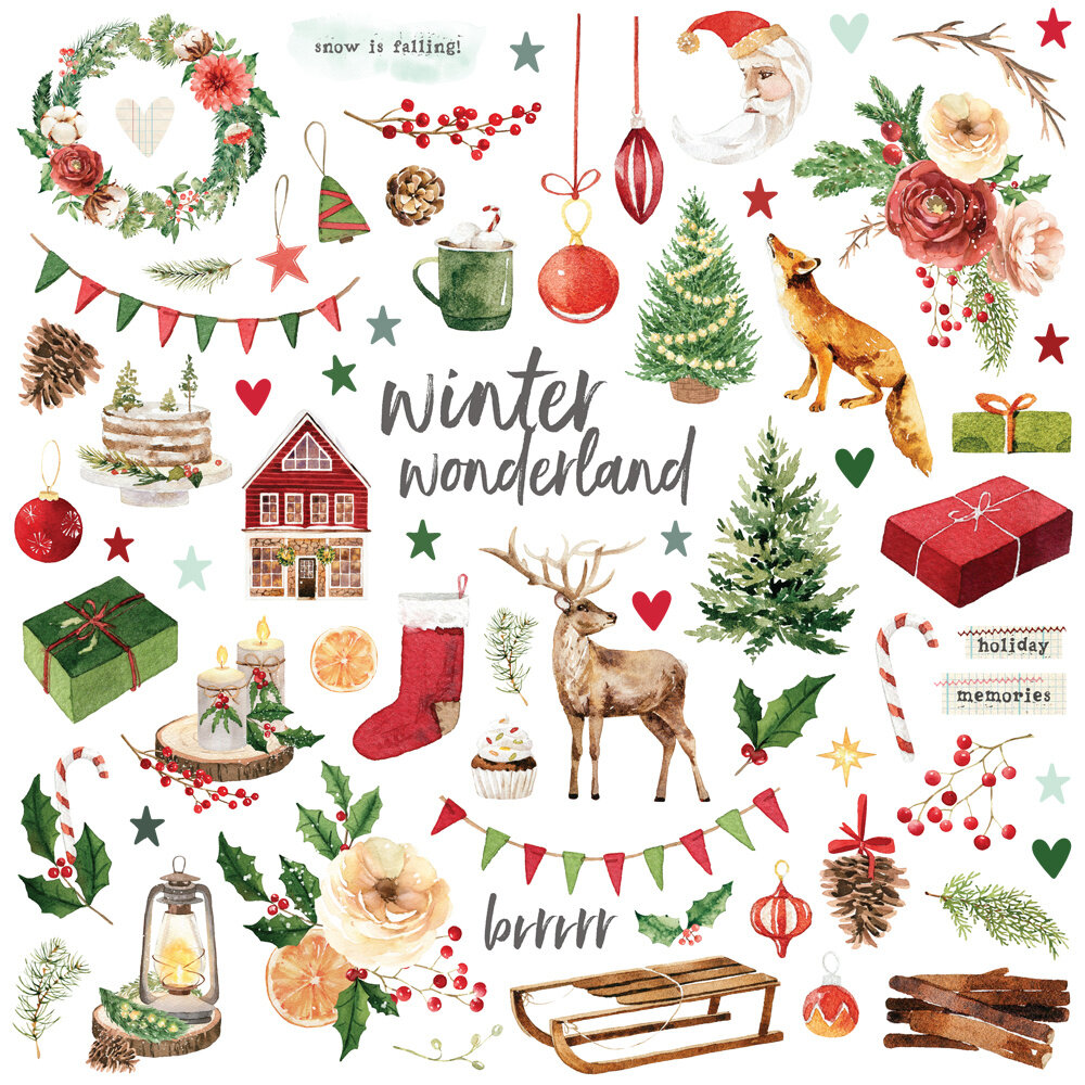 Simple Stories Simple Vintage Evergreen Memories Chipboard Pieces (27825)
