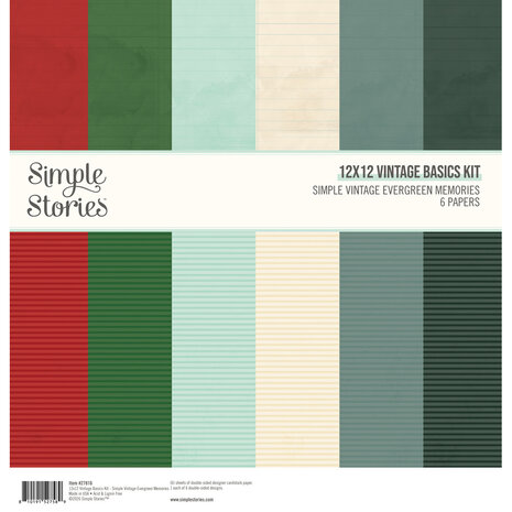 Simple Stories Simple Vintage Evergreen Memories 12x12 Inch Vintage Basics Kit (27816)